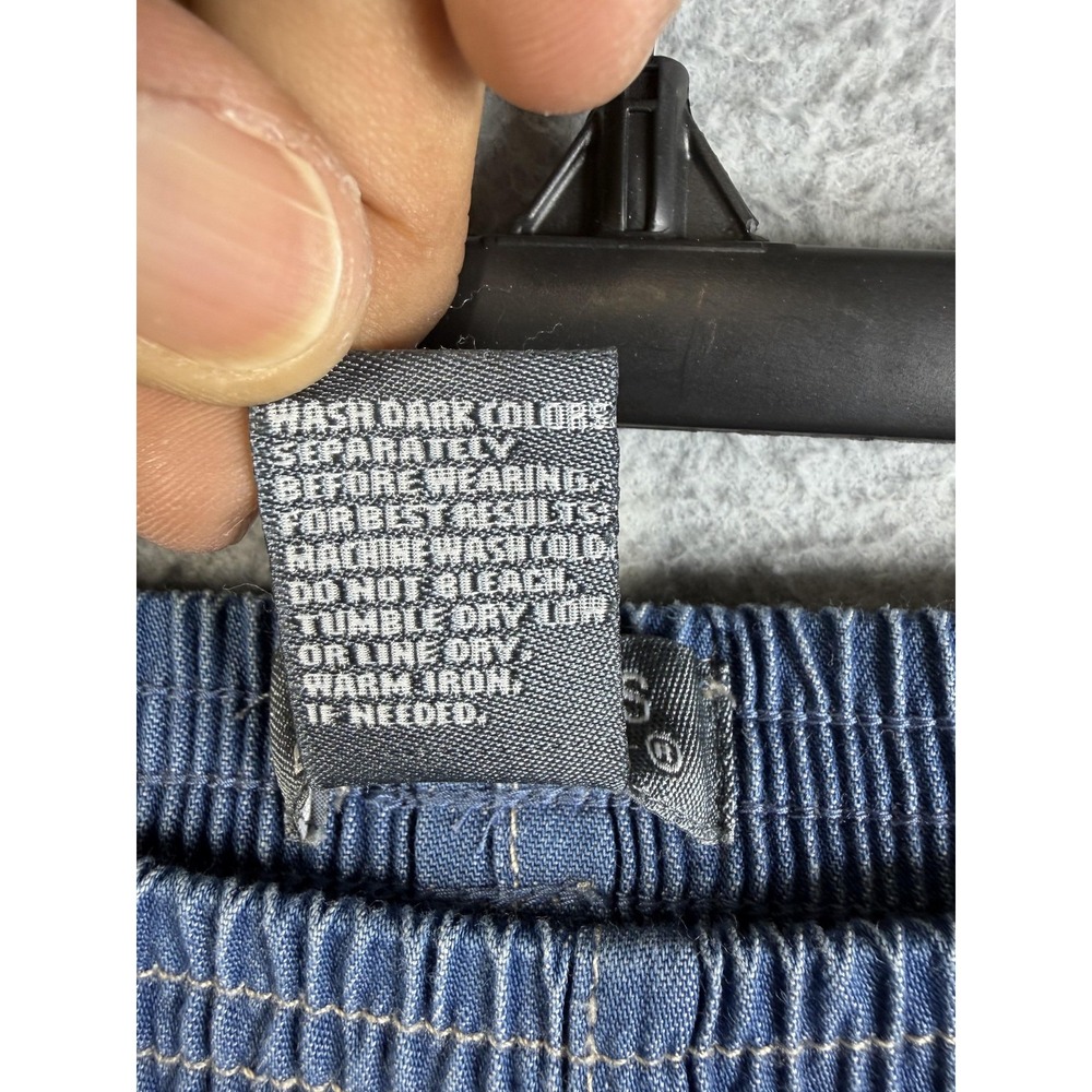 City Blues By Koret Pants Womens 14 Blue Chambray Elastic Waist Pull On Casual - Picture 3 of 8